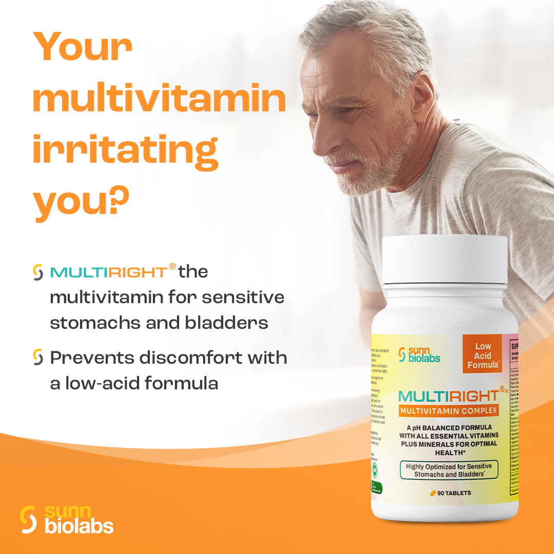 MULTIRIGHT Low Acid Multivitamin Complex - 90-day Supply (1 bottle)
